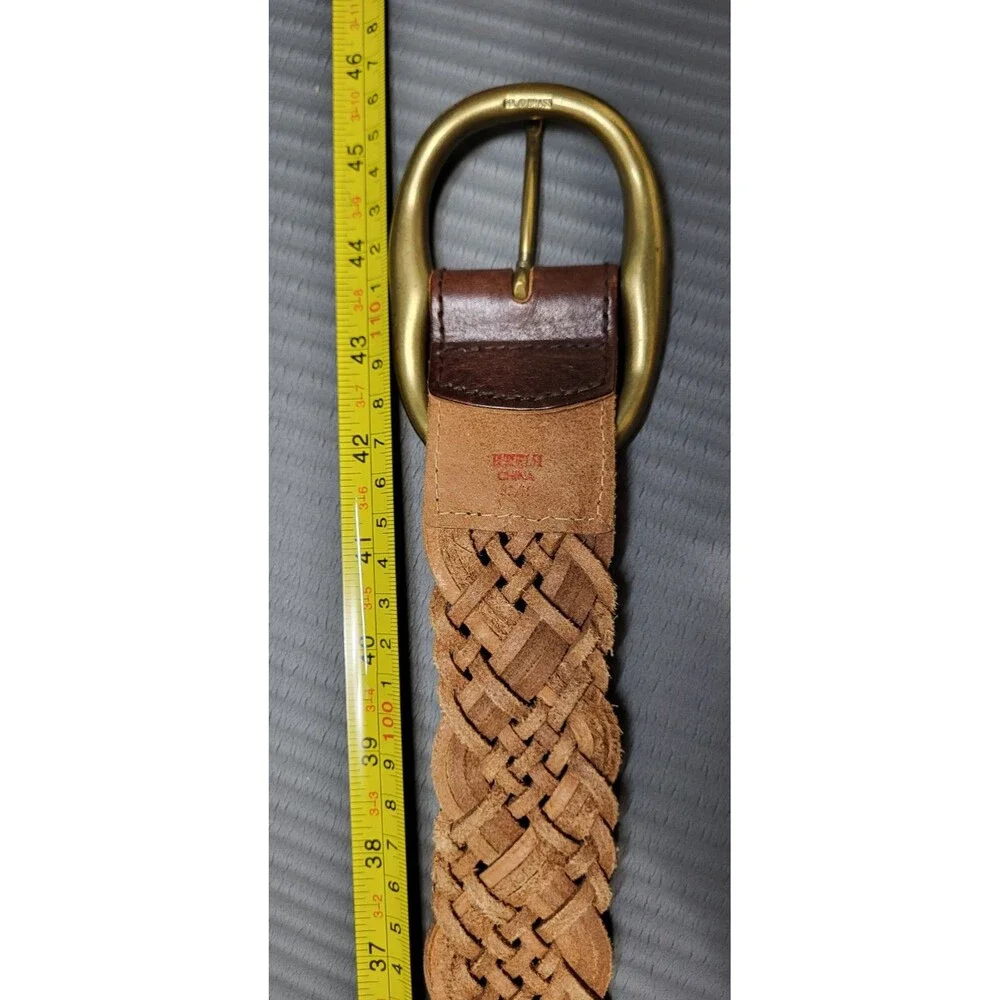 Genuine Leather Brown Woven Braided Womens L 2
